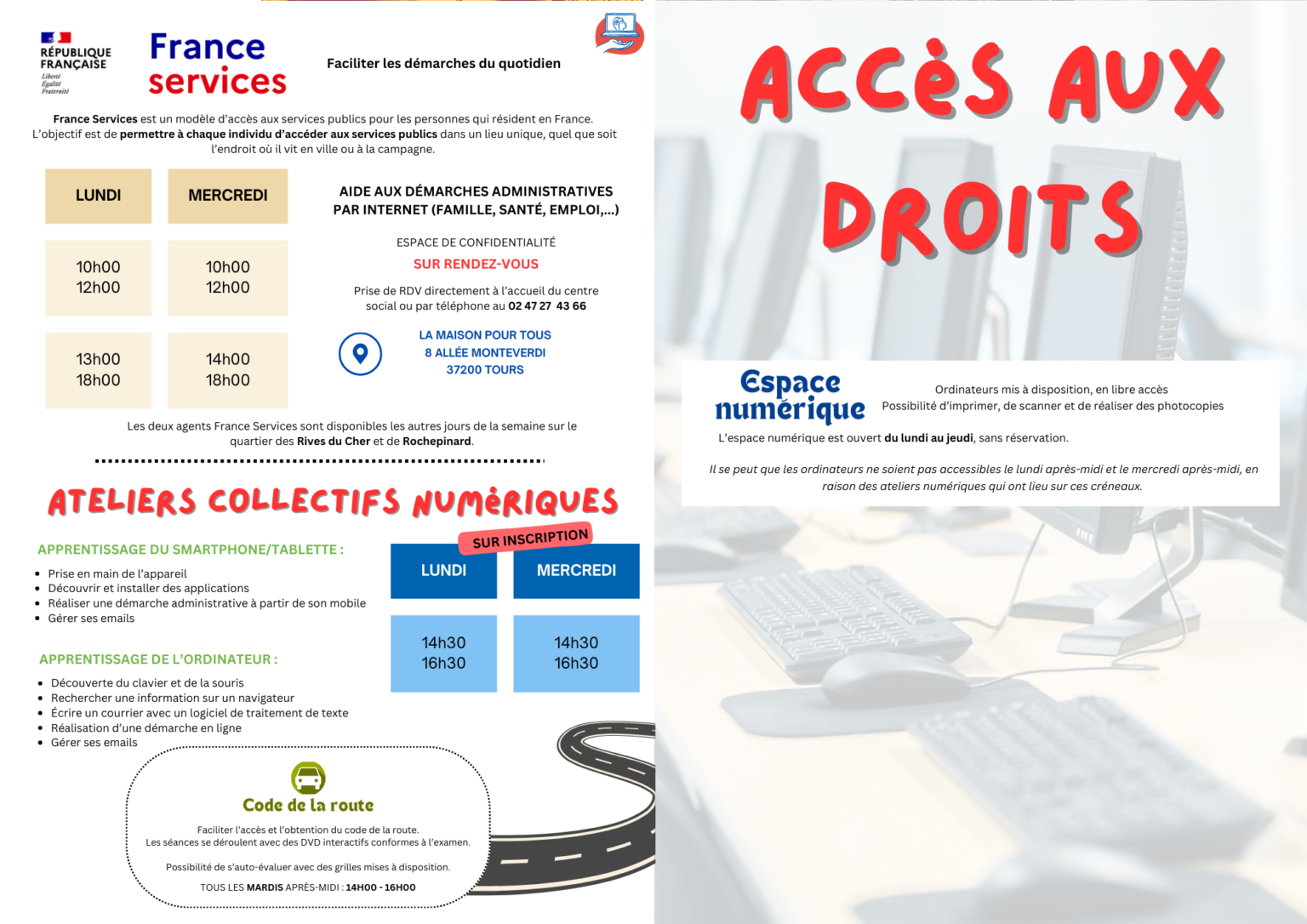 Centre social La Maison pour Tous – Quartier des Fontaines, Tours